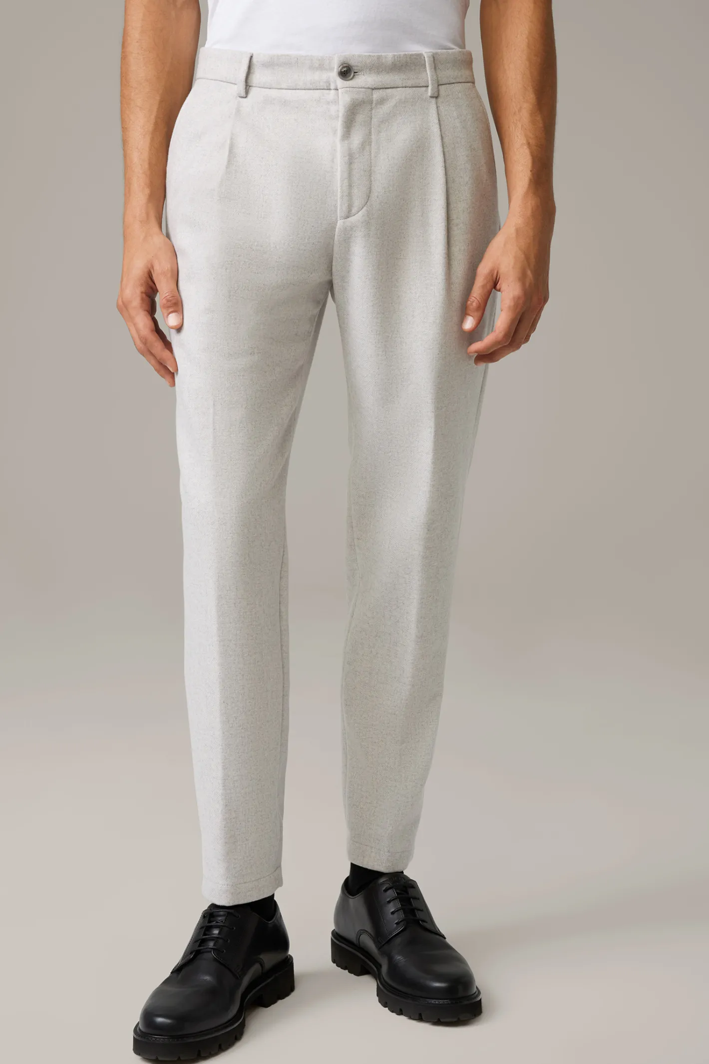 Strellson Bundfaltenhose Lois, offwhite meliert