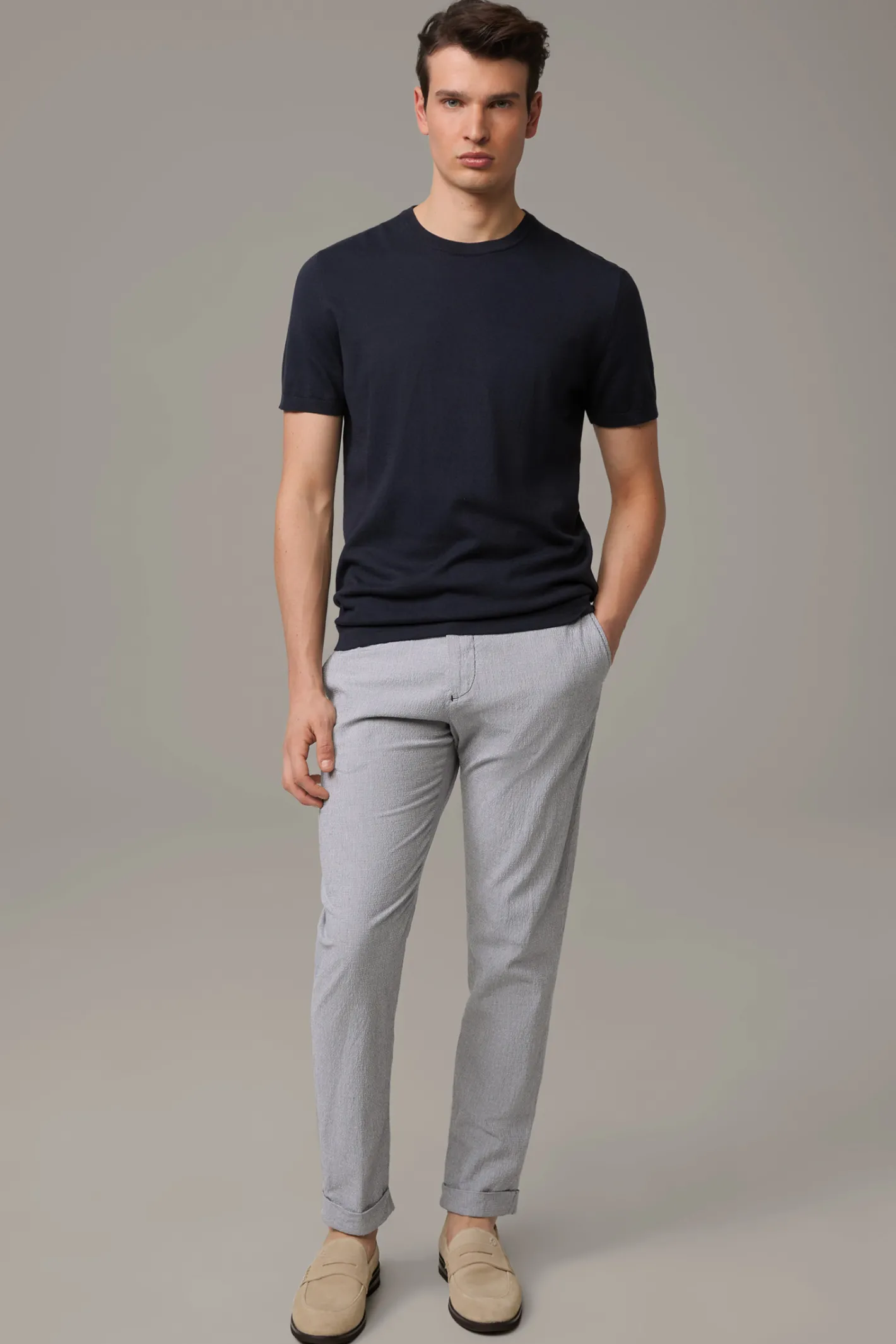 Strellson Chino Luc, navy/weiß strukturiert