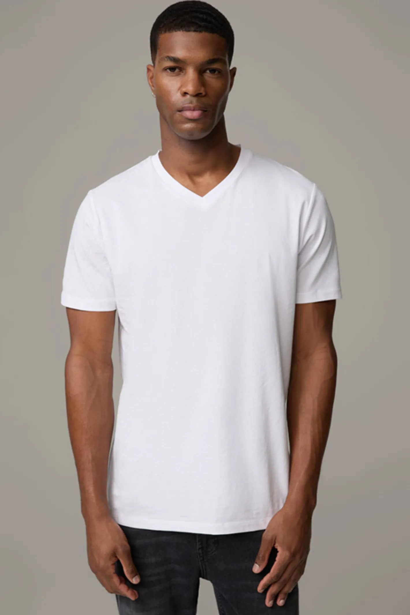 Strellson Cotton Stretch T-Shirt 2er Pack, weiß