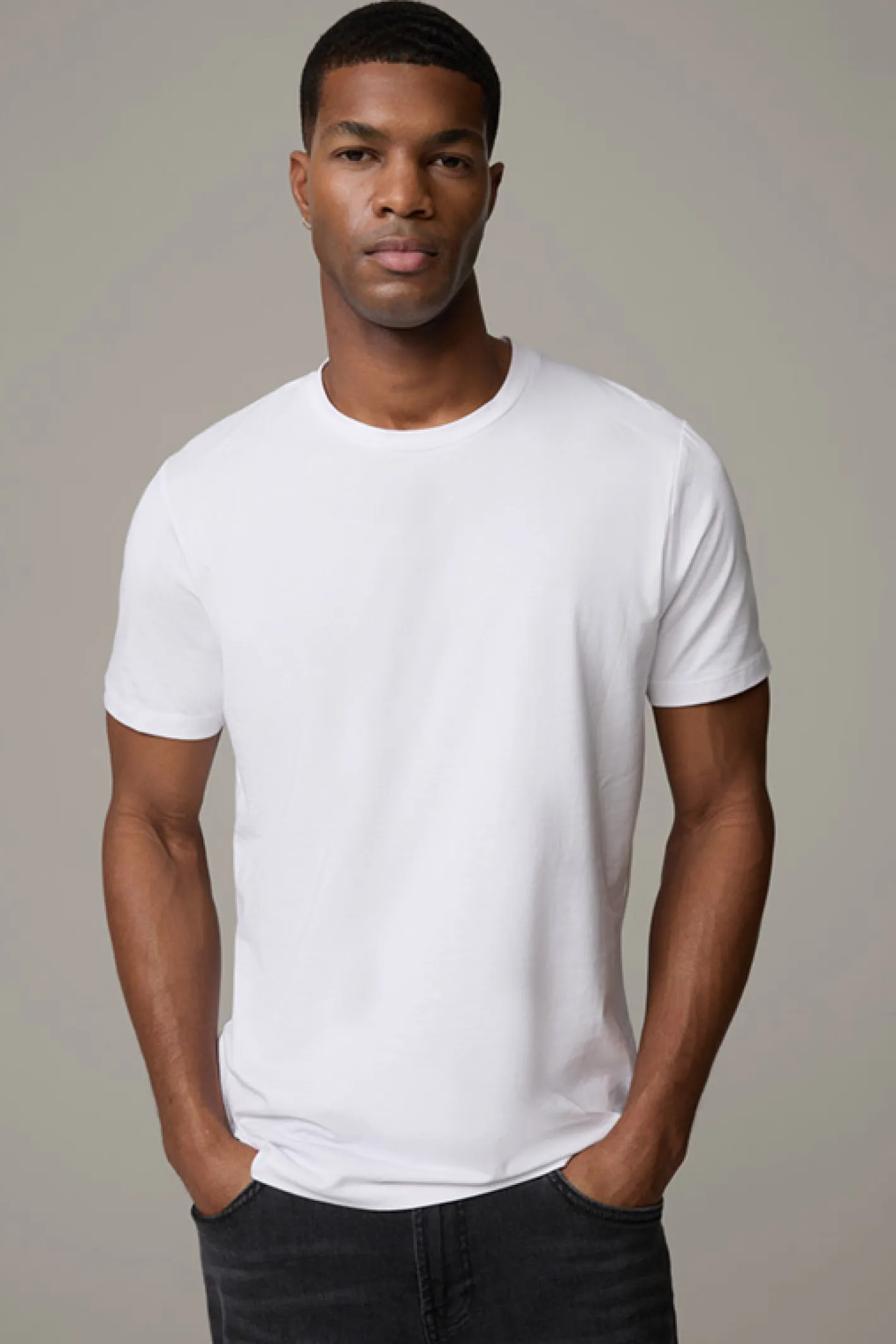 Strellson Cotton Stretch T-Shirt 2er Pack, weiß