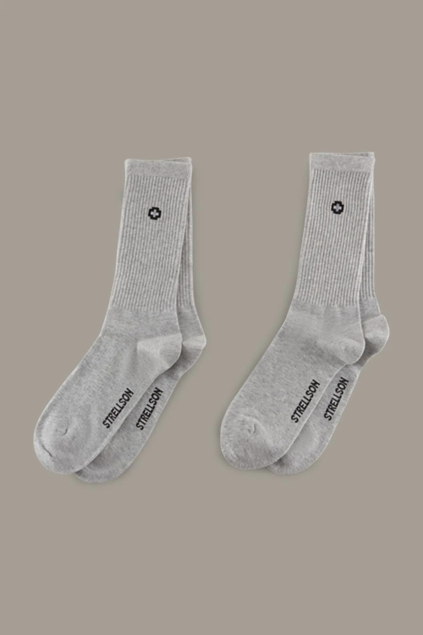 Strellson 2er Pack Soft Cotton Socken, hellgrau meliert