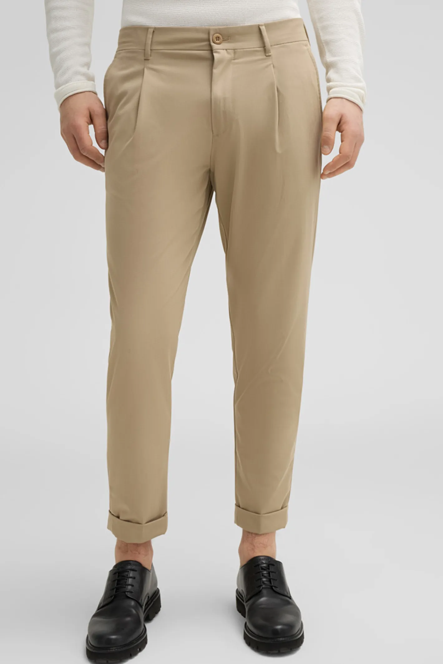 Strellson Flex Cross Bundfaltenhose Louis, beige