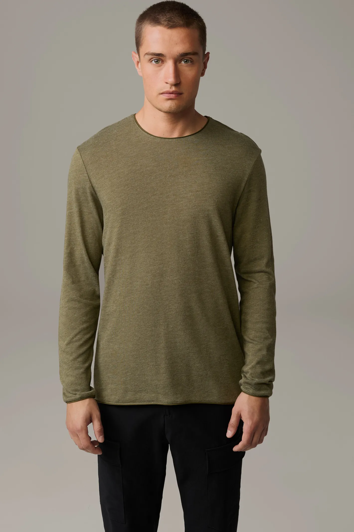 Strellson Longsleeve Prospect, khaki meliert