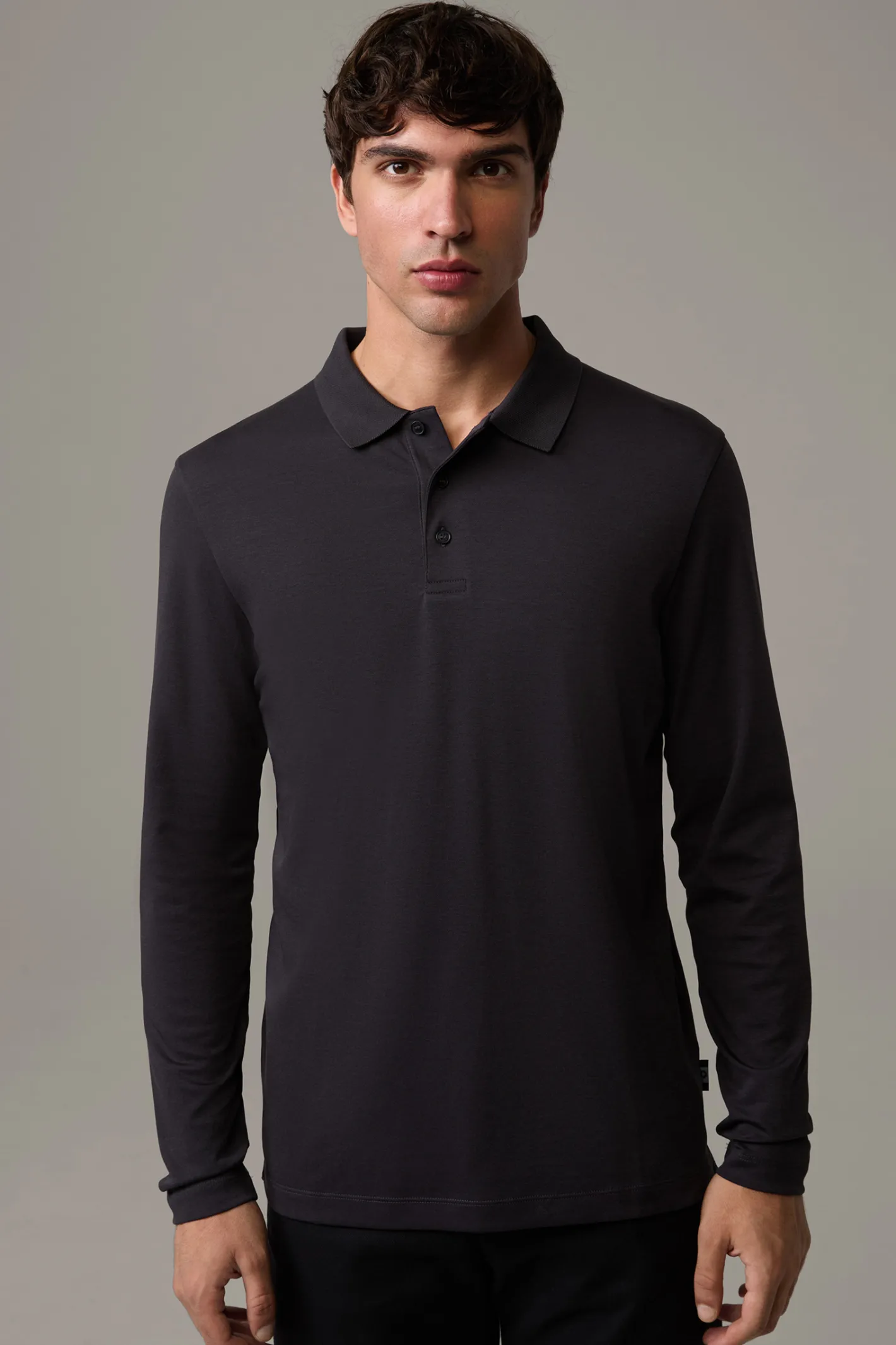 Strellson Polo-Longsleeve Edgar, schwarz