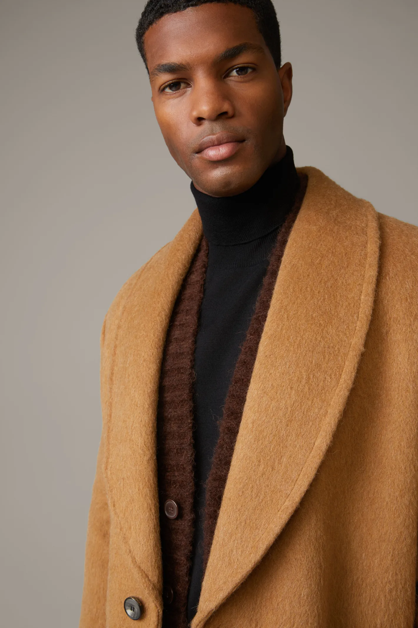 Strellson Wool-Mix-Mantel Scarfcoat,